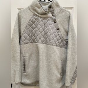 Abercrombie Asymmetrical Snap-Up Fleece sweater